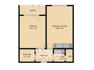 Prodej bytu 2+kk, Olomouc - Nová Ulice, Za vodojemem, 50 m2