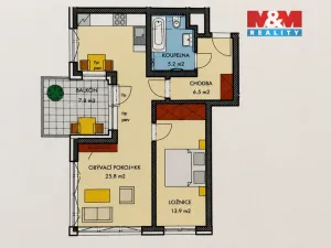 Prodej bytu 2+kk, Praha - Dolní Měcholupy, Honzíkova, 54 m2