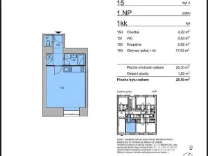 Pronájem bytu 1+kk, Praha - Holešovice, V závětří, 27 m2