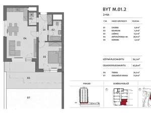 Pronájem bytu 2+kk, Praha - Letňany, Malkovského, 162 m2