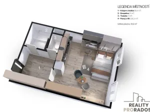 Pronájem bytu 1+kk, Brno - Bohunice, Havelkova, 31 m2