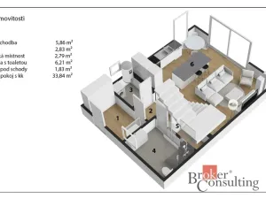 Pronájem rodinného domu, Praha - Kolovraty, Denivková, 102 m2