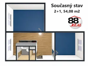 Prodej bytu 2+1, Klášterec nad Ohří, Školní, 49 m2