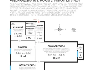 Prodej bytu 3+1, Litvínov - Horní Litvínov, Vinohradská, 62 m2