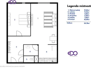 Pronájem bytu 2+kk, Praha, Dürerova, 39 m2