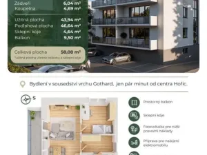 Prodej bytu 2+kk, Hořice, 44 m2