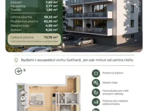 Prodej bytu 2+kk, Hořice, 59 m2