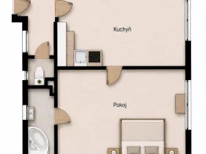 Pronájem bytu 2+kk, Plzeň, Koterovská, 44 m2