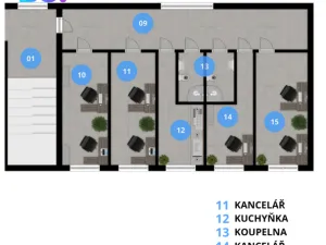Pronájem kanceláře, Ostrava - Hošťálkovice, Aleje, 19 m2