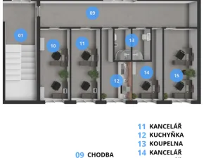Pronájem kanceláře, Ostrava - Hošťálkovice, Aleje, 19 m2