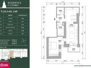 Prodej bytu 2+kk, Vsetín, Horní náměstí, 56 m2