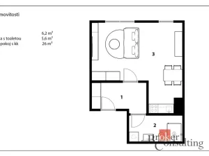 Pronájem bytu 1+kk, Hořovice, Pšeničná, 44 m2