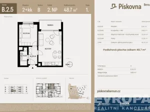 Prodej bytu 2+kk, Beroun, 49 m2