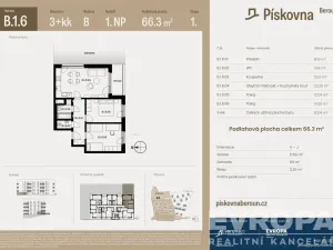 Prodej bytu 3+kk, Beroun, 66 m2