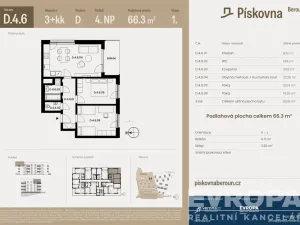Prodej bytu 3+kk, Beroun, 63 m2