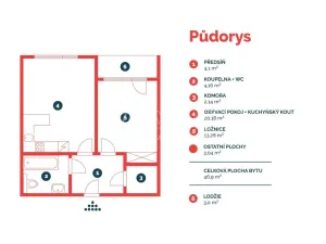 Pronájem bytu 2+kk, Praha - Uhříněves, Oty Bubeníčka, 47 m2