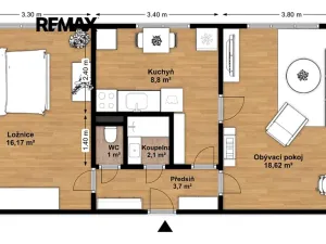 Pronájem bytu 2+1, Plzeň, Koterovská, 52 m2