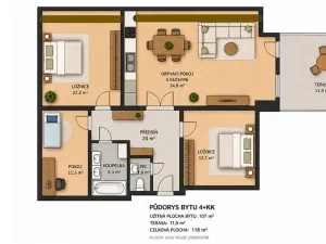 Pronájem bytu 4+kk, Čelákovice, Dělnická, 107 m2