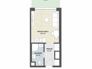Pronájem bytu 1+kk, Praha - Hlubočepy, Na Zlíchově, 26 m2