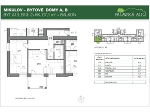 Pronájem bytu 2+kk, Mikulov, Bezručova, 67 m2