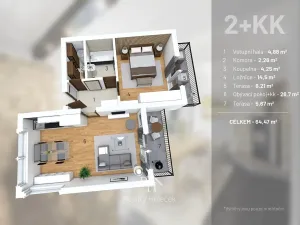 Prodej bytu 2+kk, Buštěhrad, Ořešín, 52 m2