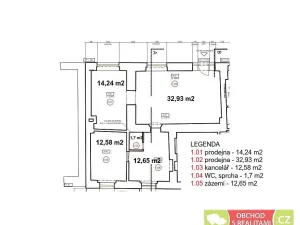 Prodej obchodního prostoru, Slaný, Vinařického, 74 m2