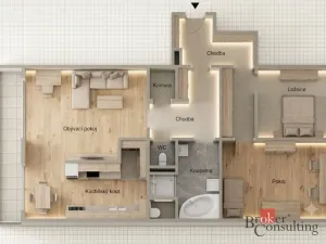 Prodej bytu 3+kk, Praha - Řepy, Galandova, 81 m2