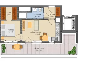 Prodej bytu 2+kk, Praha - Hlubočepy, Wassermannova, 39 m2