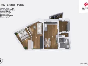 Prodej bytu 2+1, Trutnov, Polská, 57 m2