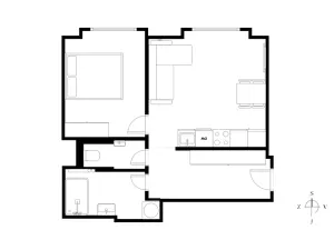 Pronájem bytu 2+kk, Praha - Vršovice, Jakutská, 41 m2