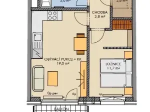 Prodej bytu 2+kk, Praha - Chodov, Bartůňkova, 44 m2
