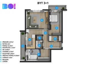 Prodej bytu 3+1, Třinec, Beskydská, 70 m2