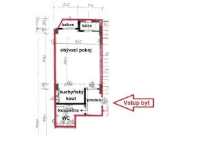 Pronájem bytu 1+kk, Praha - Vršovice, Tolstého, 31 m2