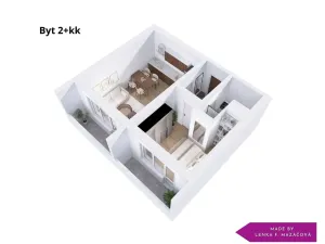 Pronájem bytu 2+kk, Olomouc - Neředín, Politických vězňů, 37 m2