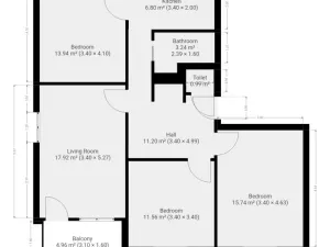 Pronájem bytu 4+1, Praha - Kamýk, Rytířova, 83 m2