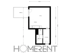 Pronájem bytu 1+kk, Praha, Vyšehradská, 37 m2