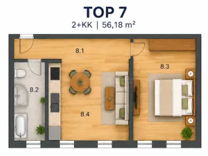 Prodej bytu 2+kk, Bahnhofstraße,Groß-Siegharts,Rakousko, 56 m2