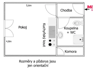 Pronájem bytu 1+kk, Plzeň - Východní Předměstí, Sladkovského, 36 m2