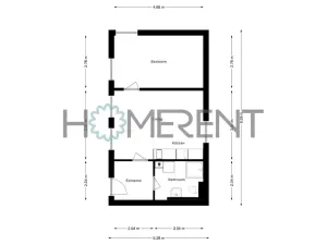 Pronájem bytu 2+kk, Praha - Libeň, Turnovská, 42 m2