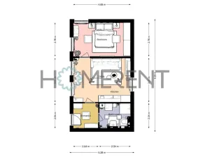 Pronájem bytu 2+kk, Praha - Libeň, Turnovská, 42 m2