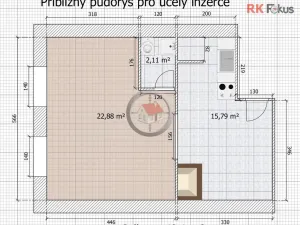 Pronájem bytu 2+kk, Moravské Budějovice, nám. ČSA, 40 m2