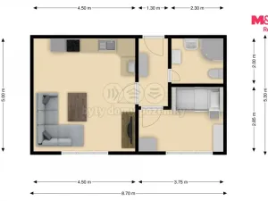 Pronájem bytu 2+kk, Rakovník - Rakovník II, Ottova, 35 m2