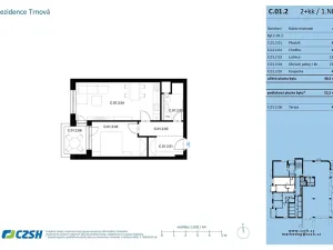 Prodej bytu 2+kk, Pardubice, Jozefa Gabčíka, 53 m2