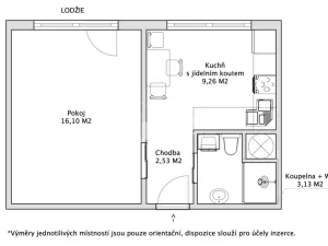 Pronájem bytu 1+1, Vyškov - Dědice, Sídliště Osvobození, 32 m2