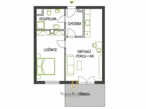 Pronájem bytu 2+kk, Olomouc, Třída Jiřího Pelikána, 48 m2