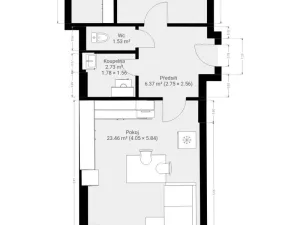 Pronájem bytu 2+kk, Brno, Poříčí, 51 m2