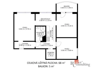 Prodej bytu 3+1, Brno - Kohoutovice, Pavlovská, 70 m2
