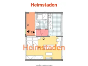Pronájem bytu 1+kk, Karviná - Hranice, Slovenská, 30 m2