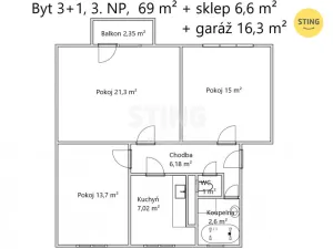 Prodej bytu 3+1, Zábřeh, Jiráskova, 90 m2