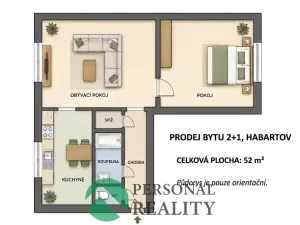Prodej bytu 2+1, Habartov, 1. máje, 52 m2